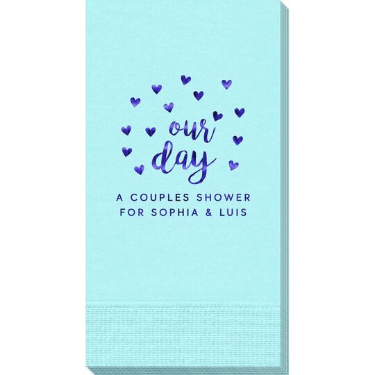Confetti Hearts Our Day Guest Towels